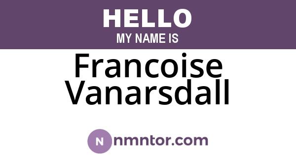 Francoise Vanarsdall