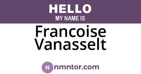 Francoise Vanasselt