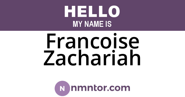 Francoise Zachariah