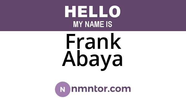 Frank Abaya