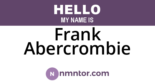 Frank Abercrombie
