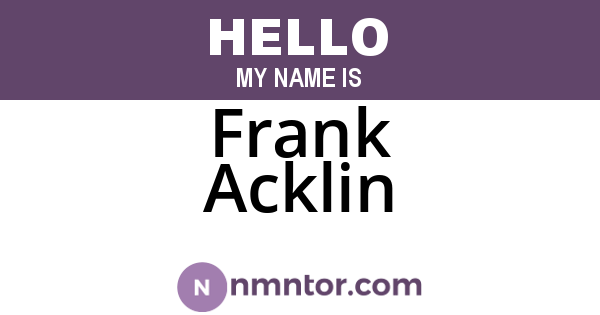 Frank Acklin