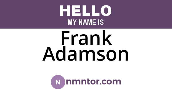 Frank Adamson