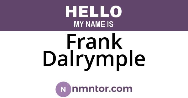 Frank Dalrymple