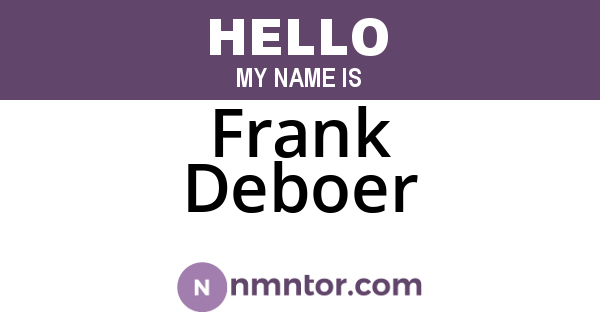 Frank Deboer
