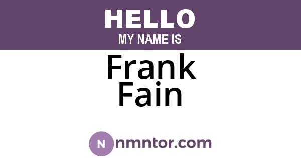 Frank Fain
