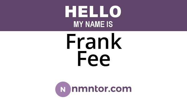 Frank Fee