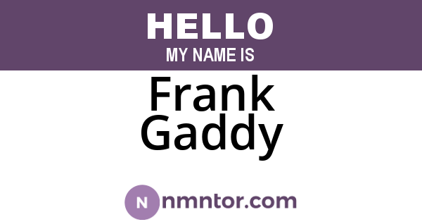 Frank Gaddy