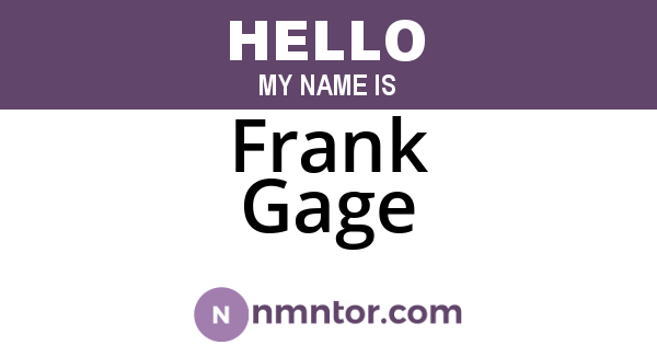 Frank Gage