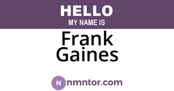 Frank Gaines