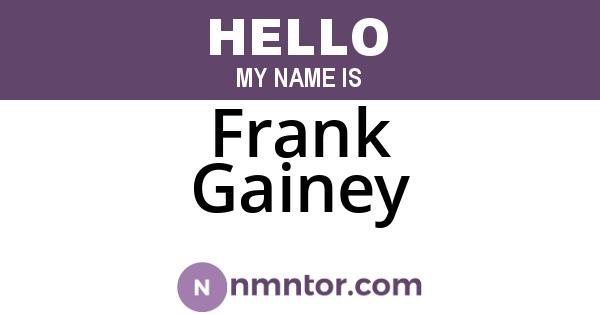 Frank Gainey