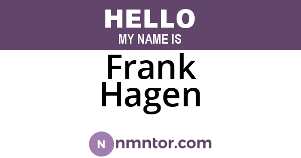 Frank Hagen