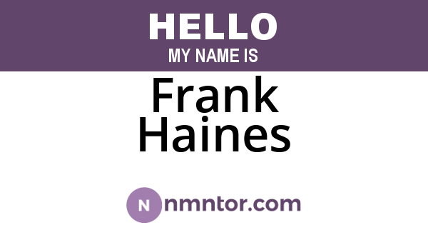 Frank Haines