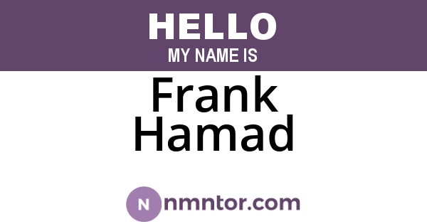 Frank Hamad