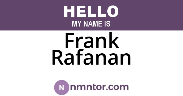 Frank Rafanan