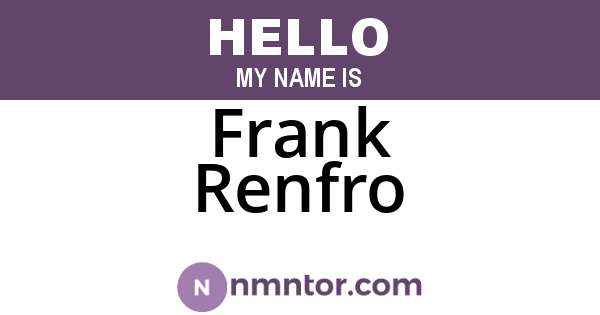 Frank Renfro