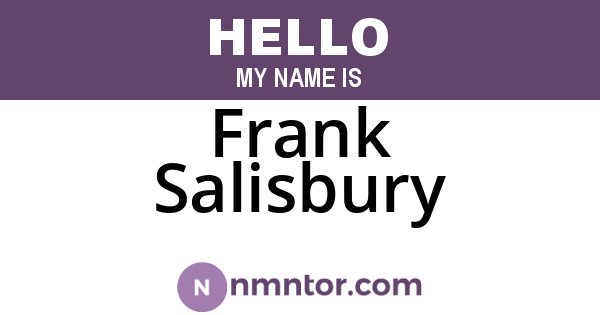 Frank Salisbury