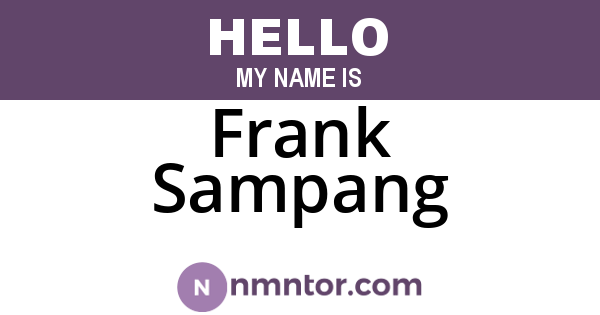 Frank Sampang