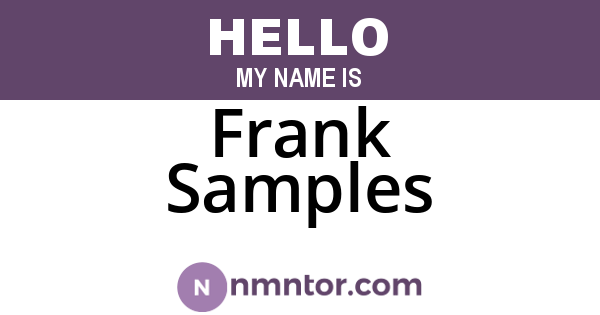 Frank Samples