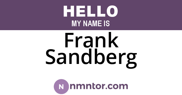 Frank Sandberg