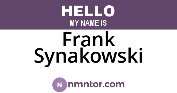 Frank Synakowski