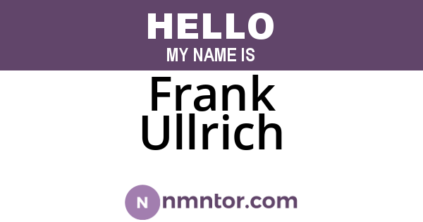 Frank Ullrich