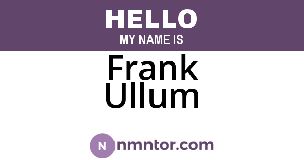 Frank Ullum