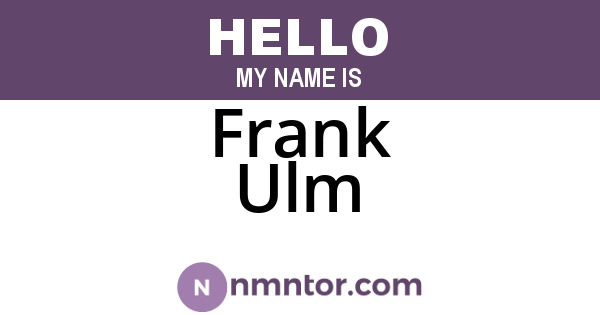 Frank Ulm