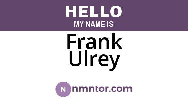 Frank Ulrey