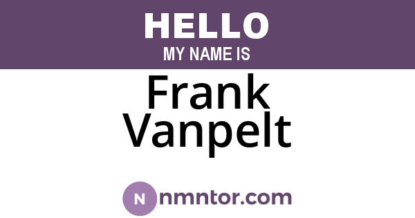 Frank Vanpelt