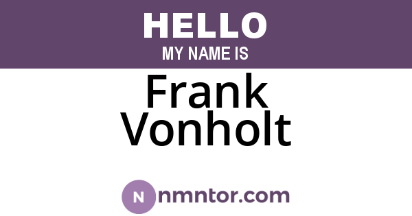 Frank Vonholt