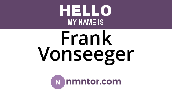 Frank Vonseeger