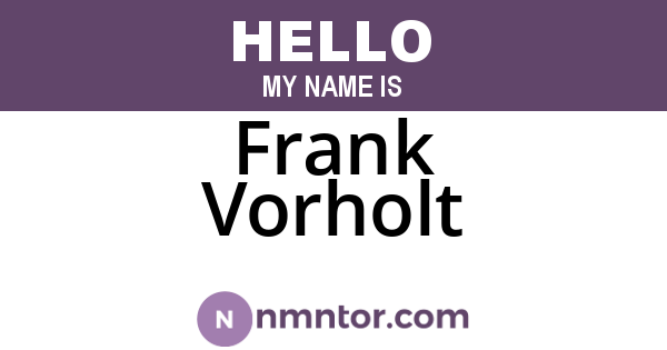 Frank Vorholt