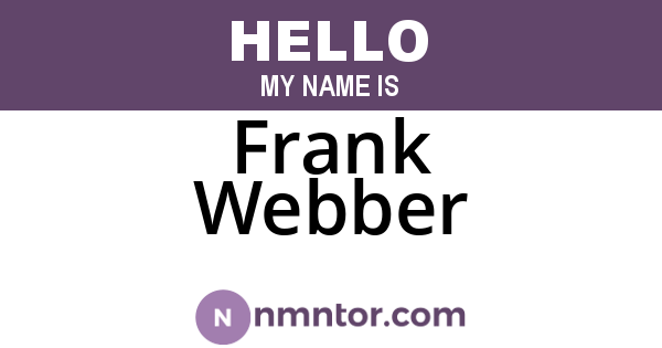 Frank Webber