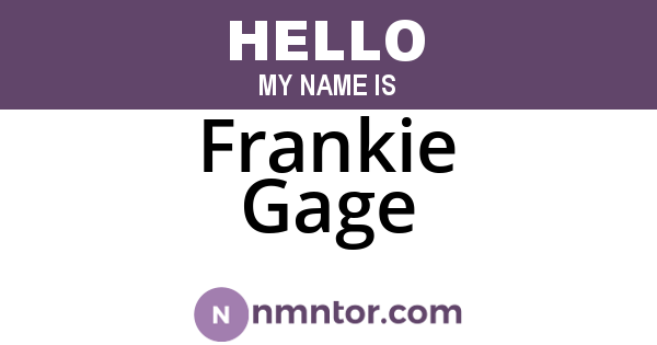 Frankie Gage