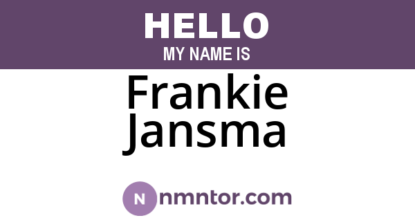 Frankie Jansma