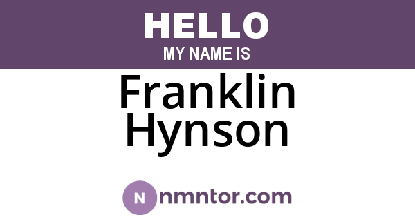 Franklin Hynson