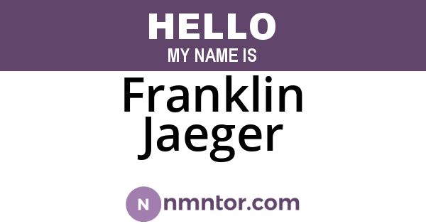 Franklin Jaeger