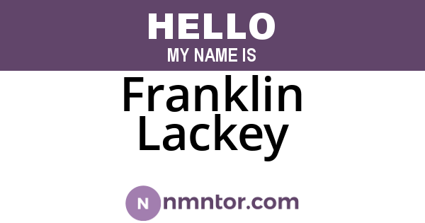 Franklin Lackey