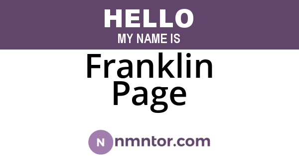 Franklin Page