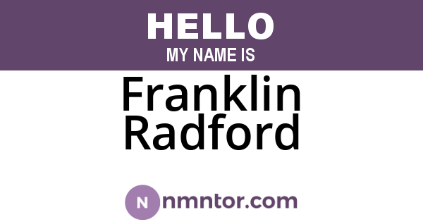Franklin Radford