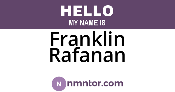 Franklin Rafanan