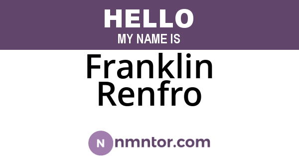 Franklin Renfro