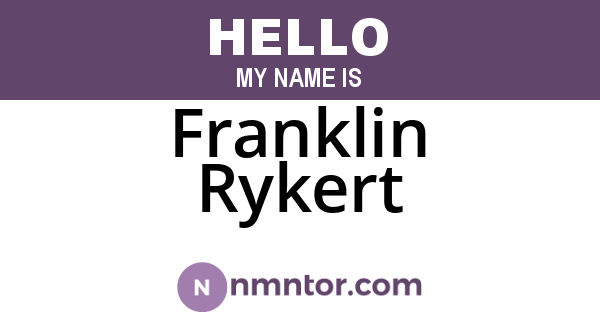Franklin Rykert