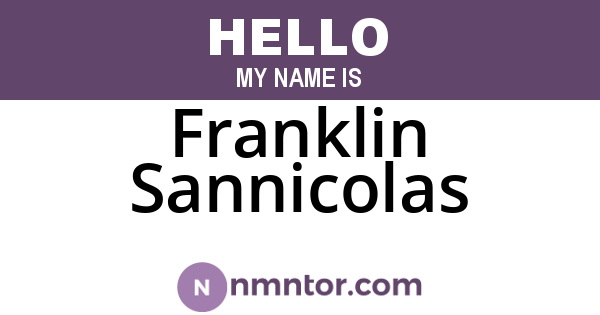 Franklin Sannicolas