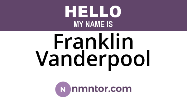 Franklin Vanderpool