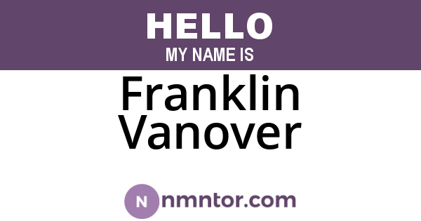 Franklin Vanover