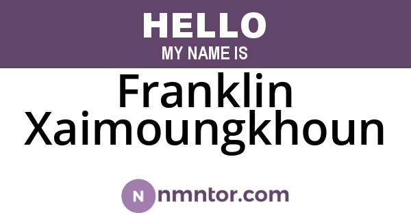 Franklin Xaimoungkhoun