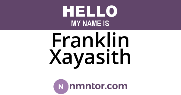 Franklin Xayasith