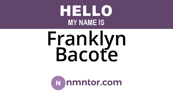Franklyn Bacote